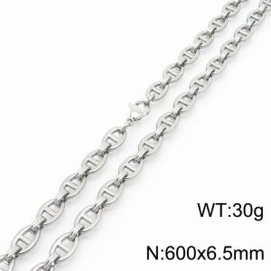 6.5mm fashionable and minimalist stainless steel Japanese chain necklace - KN282442-Z