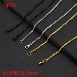 SS Gold-Plating Necklace - KN282587-Z