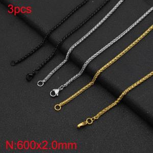 SS Gold-Plating Necklace - KN282589-Z