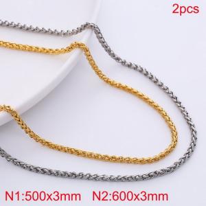 SS Gold-Plating Necklace - KN282600-Z