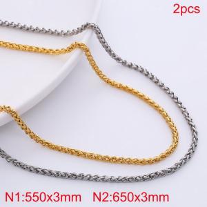 SS Gold-Plating Necklace - KN282601-Z