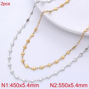 SS Gold-Plating Necklace - KN282618-Z