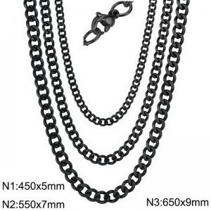 Stainless Steel Black-plating Necklace - KN282639-Z