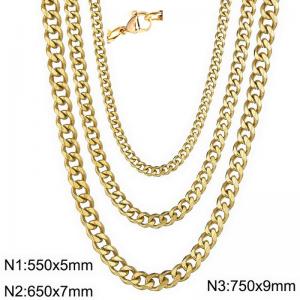 SS Gold-Plating Necklace - KN282644-Z