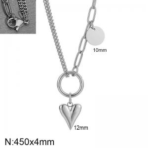 Stainless steel heart-shaped necklace - KN282942-Z