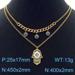 SS Gold-Plating Necklace - KN283089-HM
