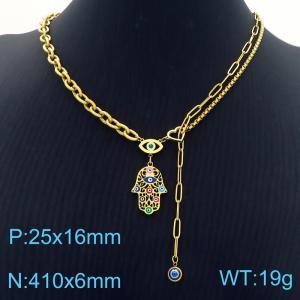 SS Gold-Plating Necklace - KN283090-HM
