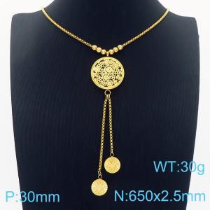 SS Gold-Plating Necklace - KN283233-CX