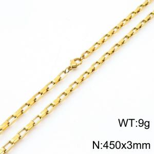 Stainless steel rectangular box chain necklace - KN283439-Z