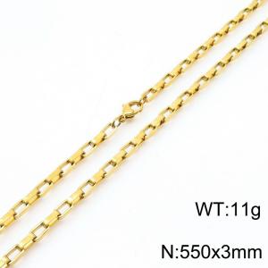 Stainless steel rectangular box chain necklace - KN283441-Z