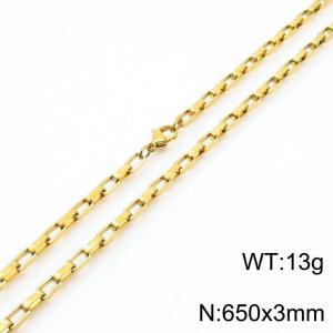 Stainless steel rectangular box chain necklace - KN283443-Z