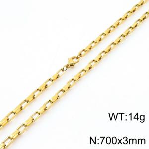 Stainless steel rectangular box chain necklace - KN283444-Z