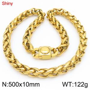 SS Gold-Plating Necklace - KN283484-Z