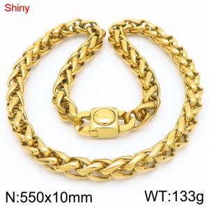 SS Gold-Plating Necklace - KN283485-Z