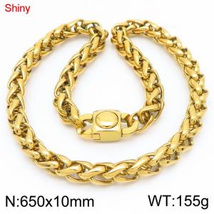 SS Gold-Plating Necklace - KN283487-Z