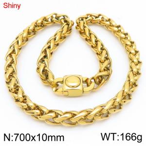 SS Gold-Plating Necklace - KN283488-Z