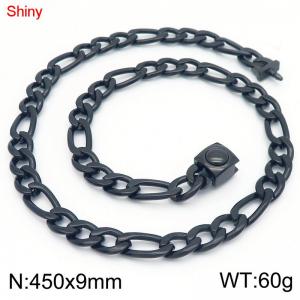 Stainless Steel Black-plating Necklace - KN283581-Z