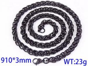Stainless Steel Black-plating Necklace - KN28388-Z