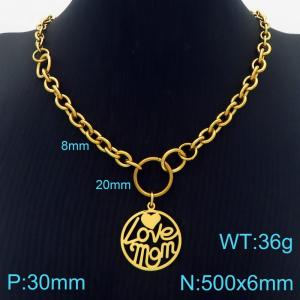 SS Gold-Plating Necklace - KN284003-Z