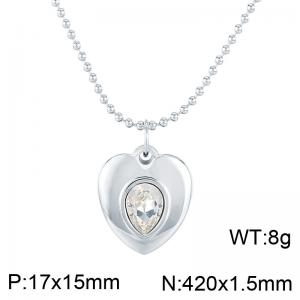 Stainless Steel Stone Necklace - KN284070-HM