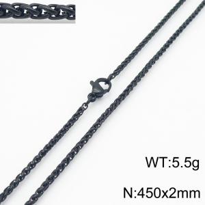Stainless steel flower basket chain necklace - KN284131-Z