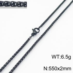 Stainless steel flower basket chain necklace - KN284133-Z