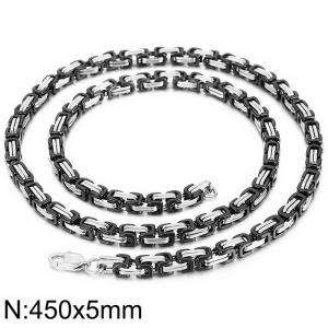 Stainless Steel Black-plating Necklace - KN284144-Z
