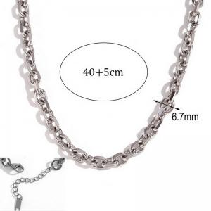 Stainless steel cross stitch angle chain necklace - KN285033-Z