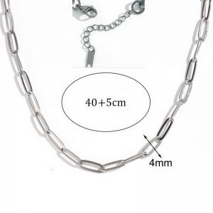 Stainless steel fashionable and minimalist paper clip chain necklace - KN285036-Z