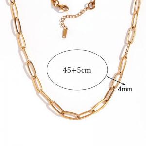 Stainless steel fashionable and minimalist paper clip chain necklace - KN285040-Z