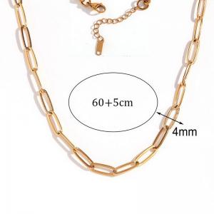 Stainless steel fashionable and minimalist paper clip chain necklace - KN285041-Z