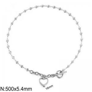 French splicing stainless steel heart-shaped women's necklace - KN285845-Z