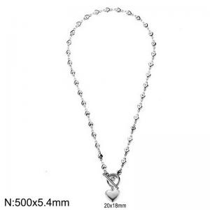 French stainless steel heart-shaped women's OT buckle necklace - KN285850-Z