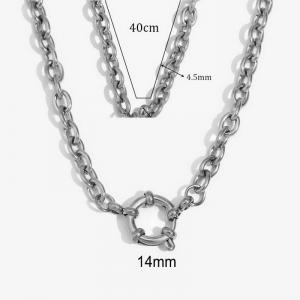 Stainless steel spring buckle pendant necklace - KN286026-Z
