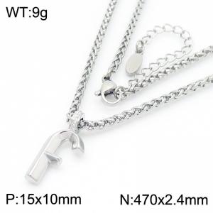 Stainless steel square pendant with laser MY DAD MY HERO logo necklace - KN286140-Z