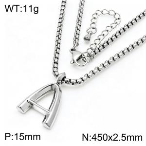 Stainless Steel Jewelry English Alphabet Element Necklace - KN287163-Z