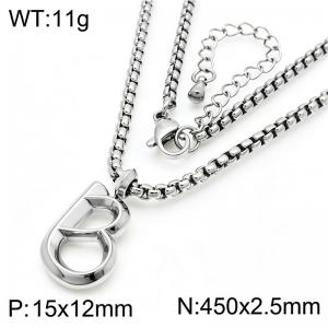 Stainless Steel Jewelry English Alphabet Element Necklace - KN287164-Z