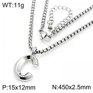 Stainless Steel Jewelry English Alphabet Element Necklace - KN287165-Z