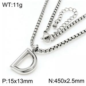 Stainless Steel Jewelry English Alphabet Element Necklace - KN287166-Z