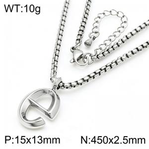 Stainless Steel Jewelry English Alphabet Element Necklace - KN287167-Z