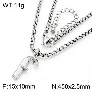 Stainless Steel Jewelry English Alphabet Element Necklace - KN287168-Z