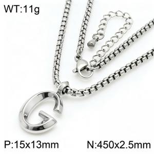 Stainless Steel Jewelry English Alphabet Element Necklace - KN287169-Z