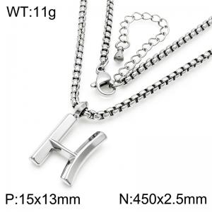 Stainless Steel Jewelry English Alphabet Element Necklace - KN287170-Z
