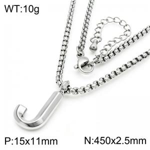 Stainless Steel Jewelry English Alphabet Element Necklace - KN287172-Z