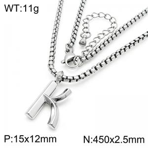 Stainless Steel Jewelry English Alphabet Element Necklace - KN287173-Z