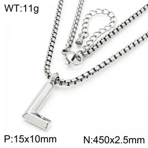 Stainless Steel Jewelry English Alphabet Element Necklace - KN287174-Z