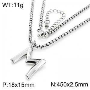 Stainless Steel Jewelry English Alphabet Element Necklace - KN287175-Z