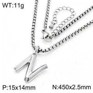 Stainless Steel Jewelry English Alphabet Element Necklace - KN287176-Z