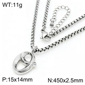 Stainless Steel Jewelry English Alphabet Element Necklace - KN287177-Z