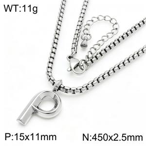 Stainless Steel Jewelry English Alphabet Element Necklace - KN287178-Z